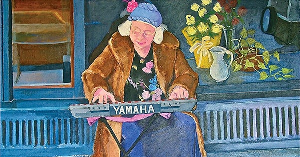 Woman playing the keyboard