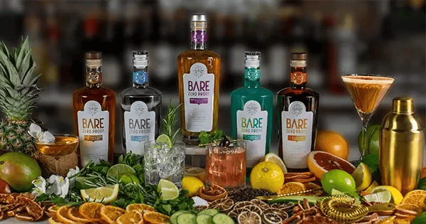 Lineup of BARE Zero Proof Spirits