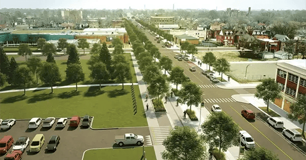 Brickline Greenway (future) on west side of street plus improvements on east side, better street crossings and the nearby partner project, a new PGA REACH golf facility for youth, in partnership with Boys & Girls Club of Greater St. Louis.