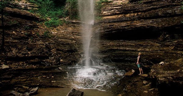 Hemmed-In Hollow is located in the Ponca Wilderness Area of the Buffalo National River.