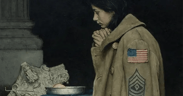 Norman Rockwell, American, 1894–1978; Detail from Thanksgiving, 1943; oil on canvas; 41 x 31 inches; Saint Louis Art Museum, Bequest of Edith J. and C. C. Johnson Spink 26:2014; © SEPS. Courtesy of the Saint Louis Art Museum.