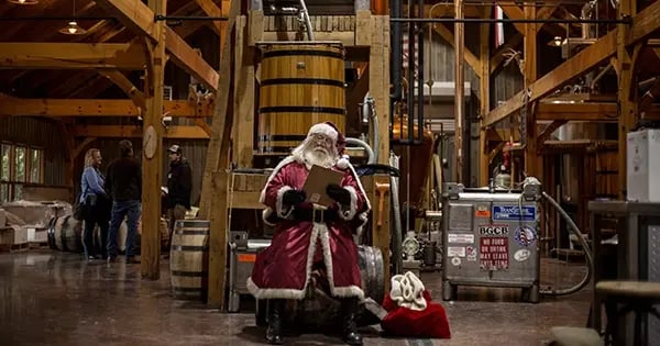 TN Whiskey Trail Carols & Barrels Santa at Leipers Fork
