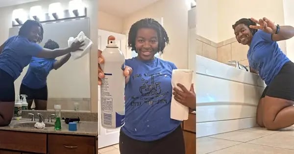 Tenisha Neal cleaning