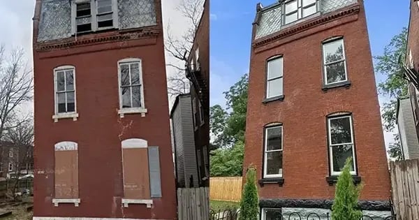 Legal Services of Eastern Missouri sued to force owners of a property in South City to clean it up. The results are clear in the before and after images.