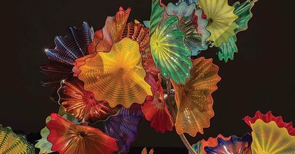 A piece of art by American artist Dale Chihuly