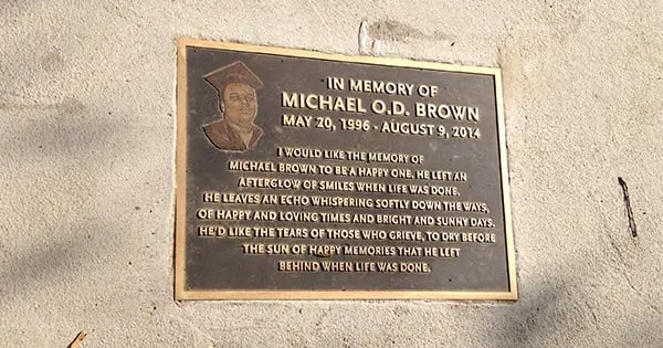 Mike Brown Memorial Plaque